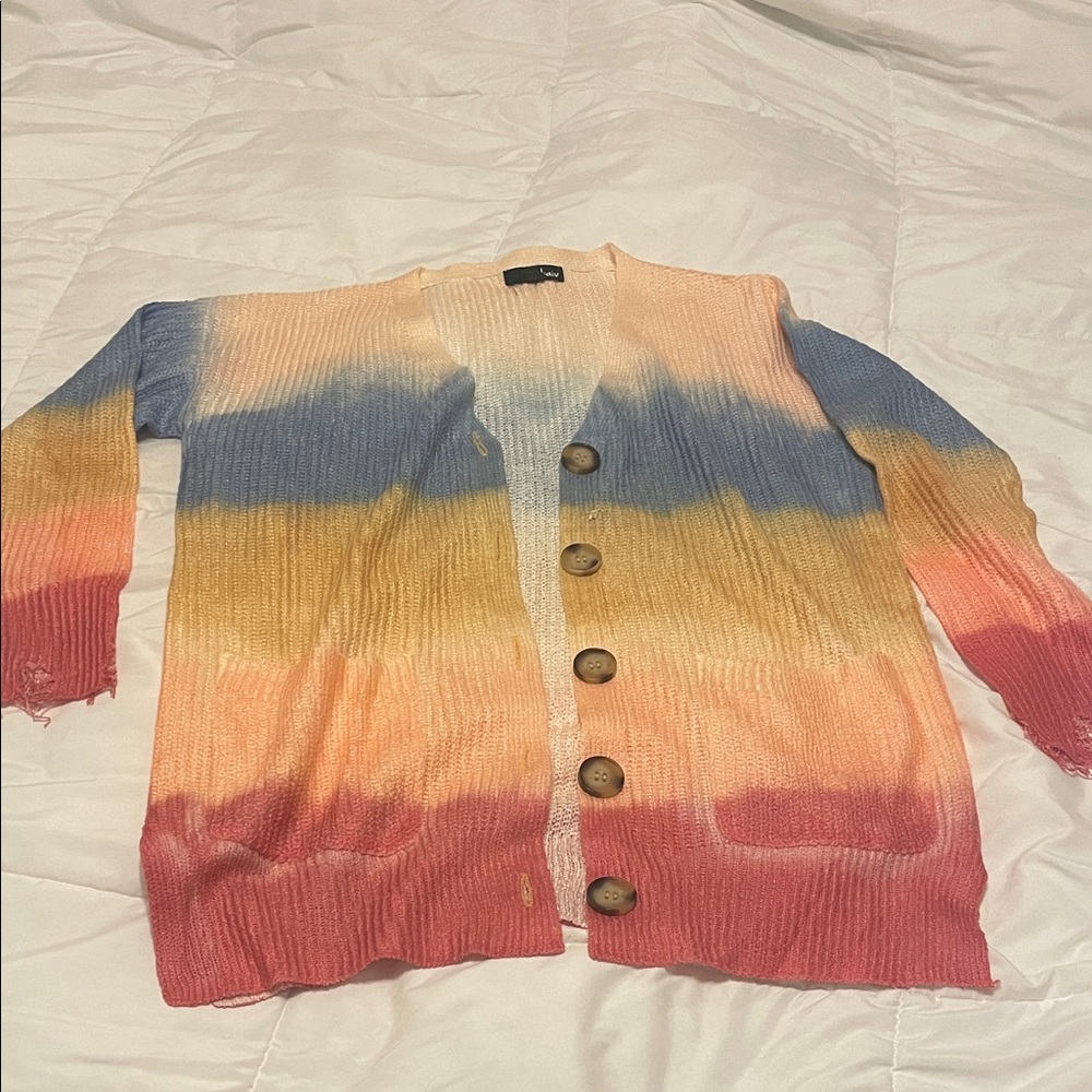 Red Dress Boutique Multicolor Gradient Cardigan